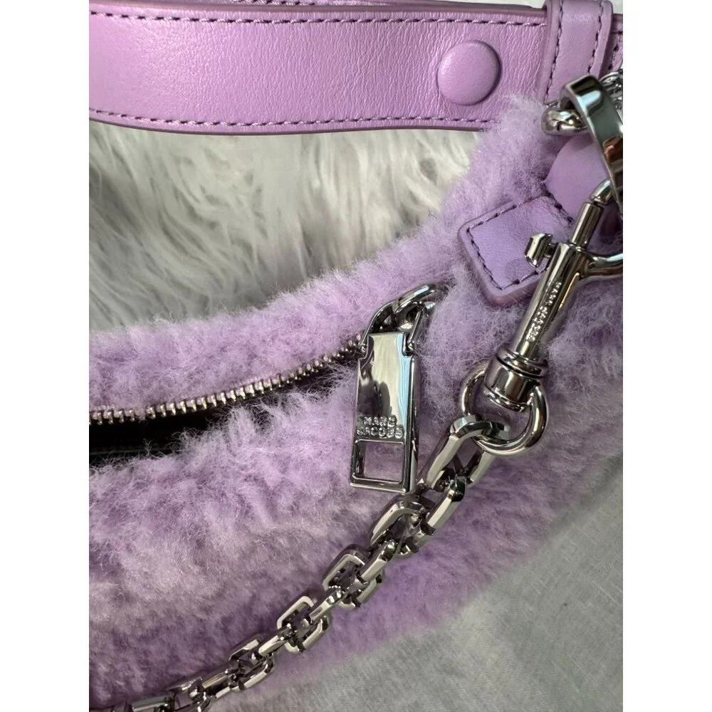 Marc Jacobs Teddy Curve Bag‎ Lilac Shoulder Bag With Silver Chain